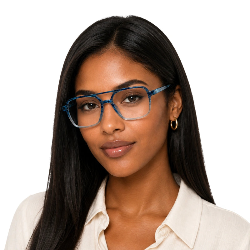 OS Gladiator 28002 | Double Bridge Square Aviator Prescription Eyeglasses-zoom-