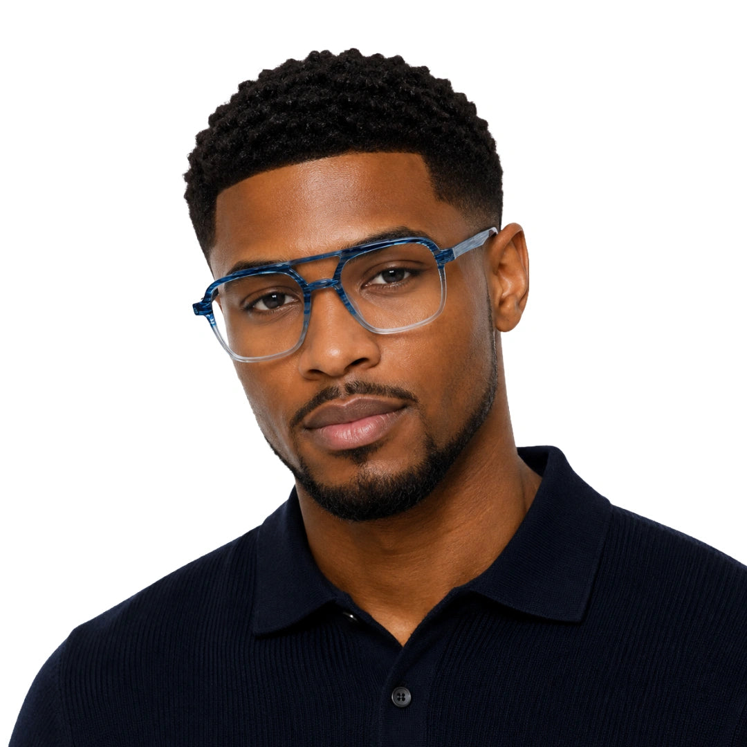 OS Gladiator 28002 | Double Bridge Square Aviator Prescription Eyeglasses-9
