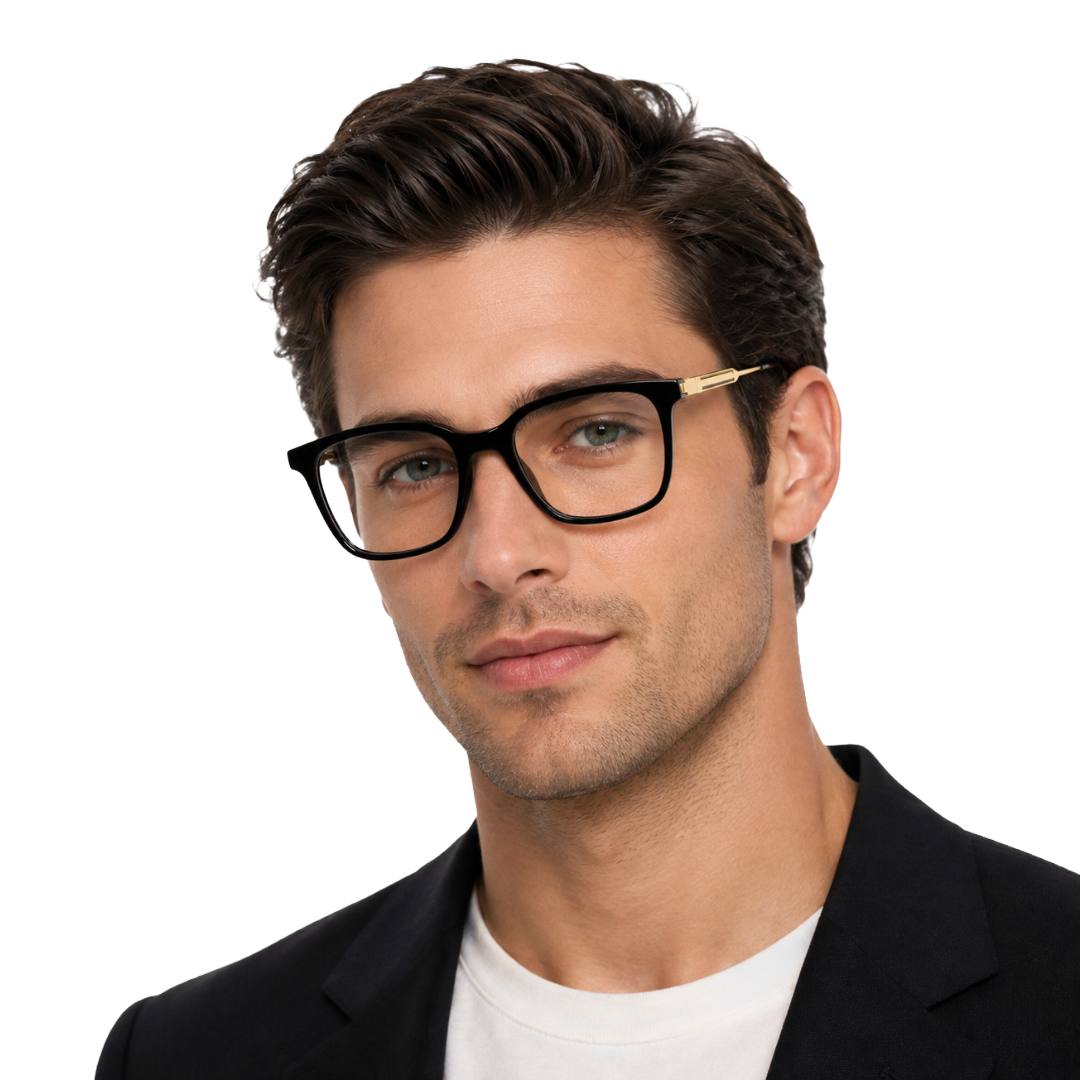 OS Hunter 66917 | Bold Square Acetate Eyeglasses with Metal Temples-zoom-8