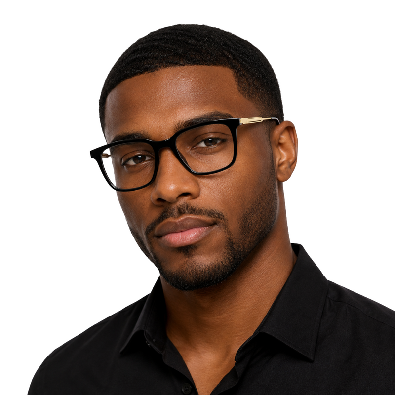 OS Hunter 66917 | Bold Square Acetate Eyeglasses with Metal Temples-zoom-