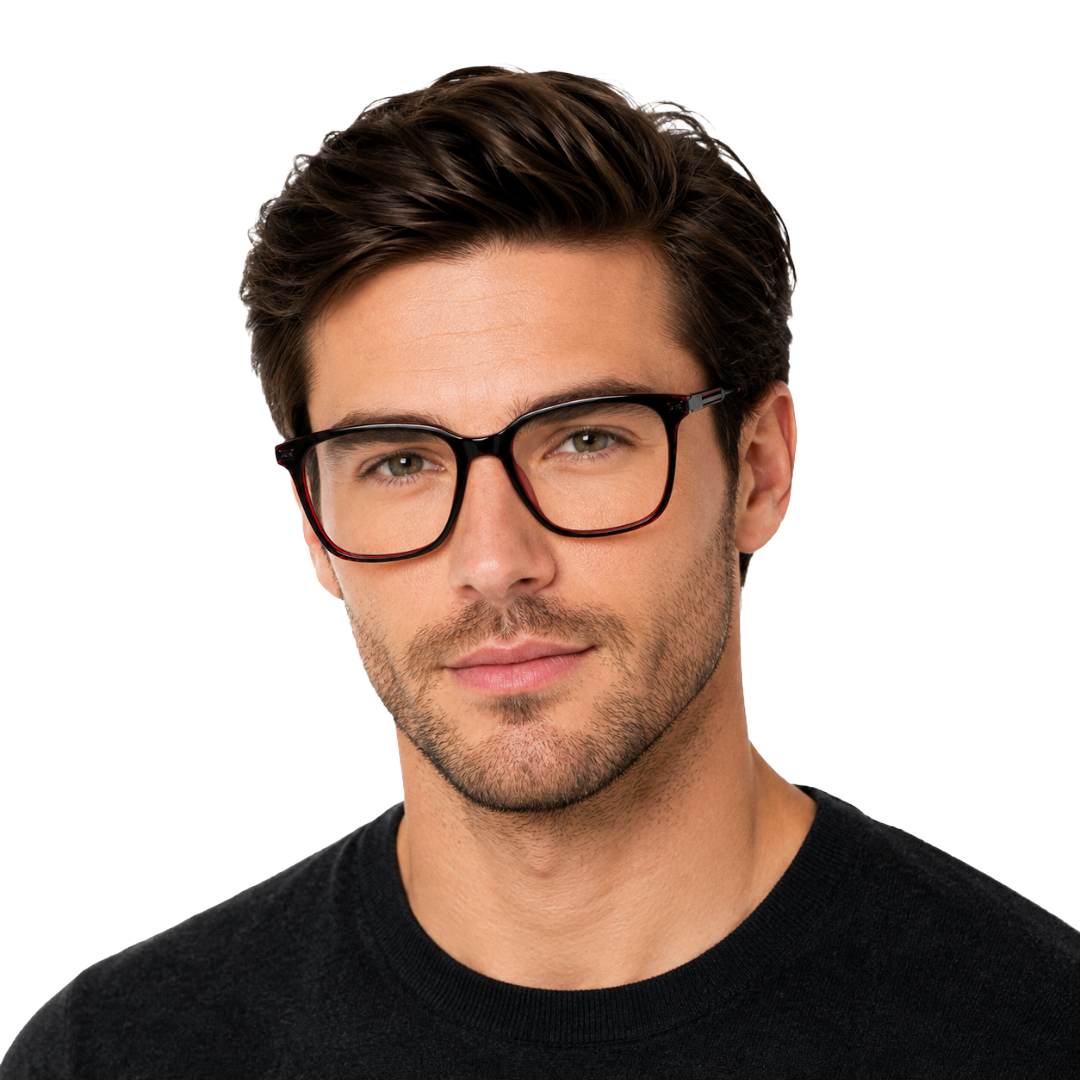 OS Hunter 66917 | Bold Square Acetate Eyeglasses with Metal Temples-52