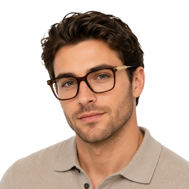 OS Hunter 66917 | Bold Square Acetate Eyeglasses with Metal Temples-zoom-