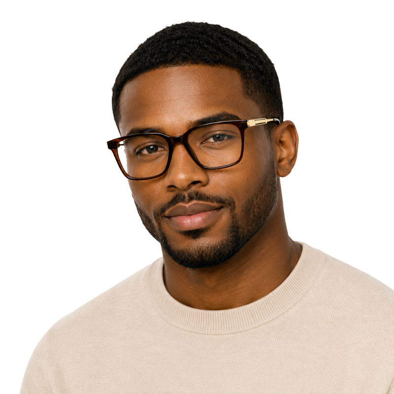 OS Hunter 66917 | Bold Square Acetate Eyeglasses with Metal Temples-zoom-