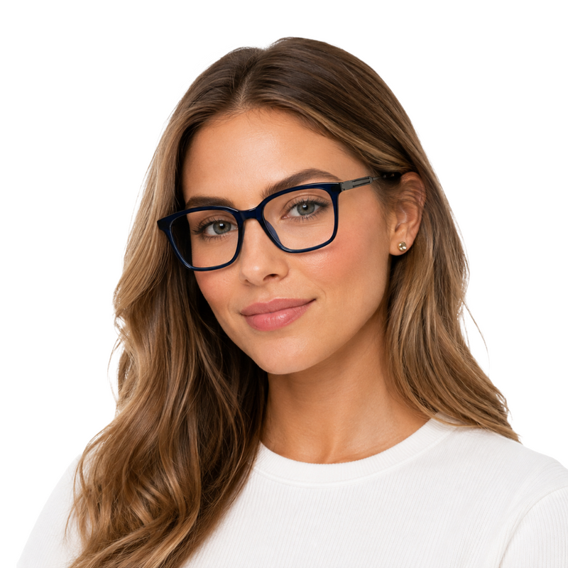 OS Hunter 66917 | Bold Square Acetate Eyeglasses with Metal Temples-zoom-