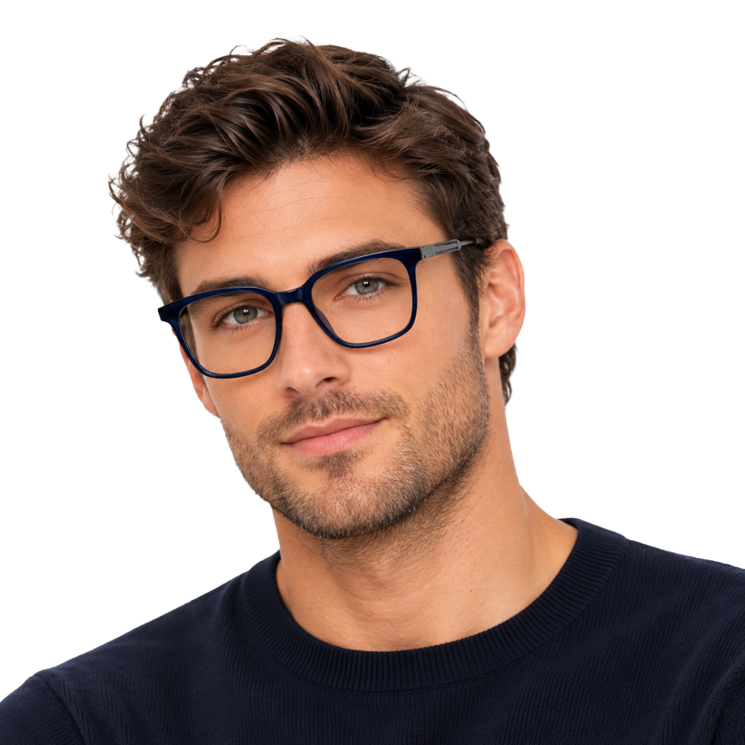 OS Hunter 66917 | Bold Square Acetate Eyeglasses with Metal Temples-zoom-34