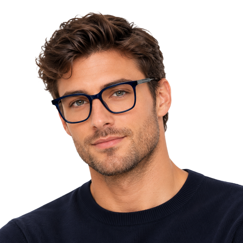 OS Hunter 66917 | Bold Square Acetate Eyeglasses with Metal Temples-zoom-