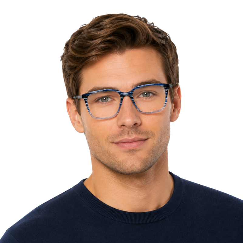 OS Hunter 66917 | Bold Square Acetate Eyeglasses with Metal Temples-zoom-
