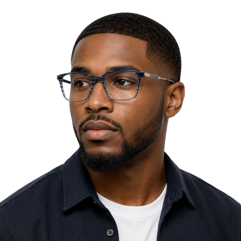 OS Hunter 66917 | Bold Square Acetate Eyeglasses with Metal Temples-zoom-