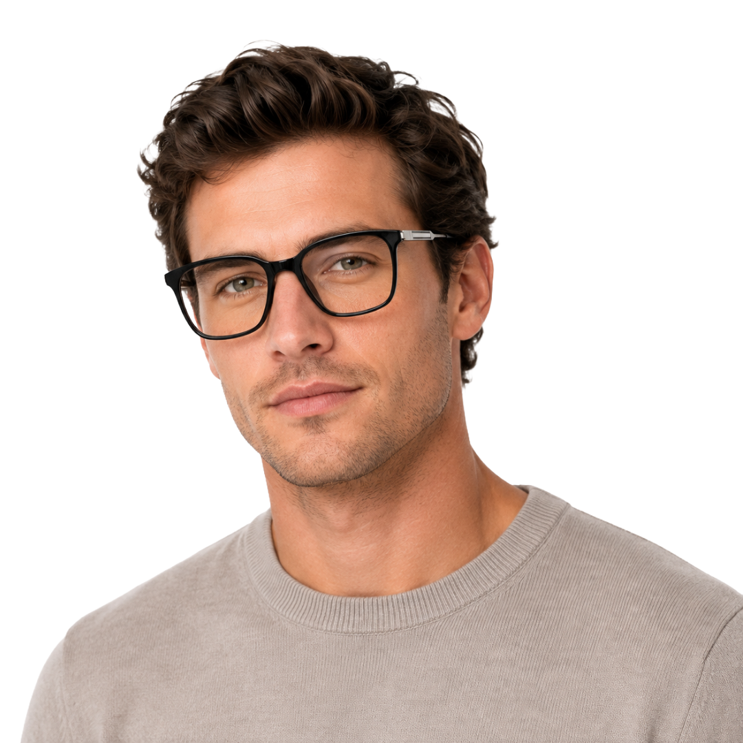 OS Hunter 66917 | Bold Square Acetate Eyeglasses with Metal Temples-61