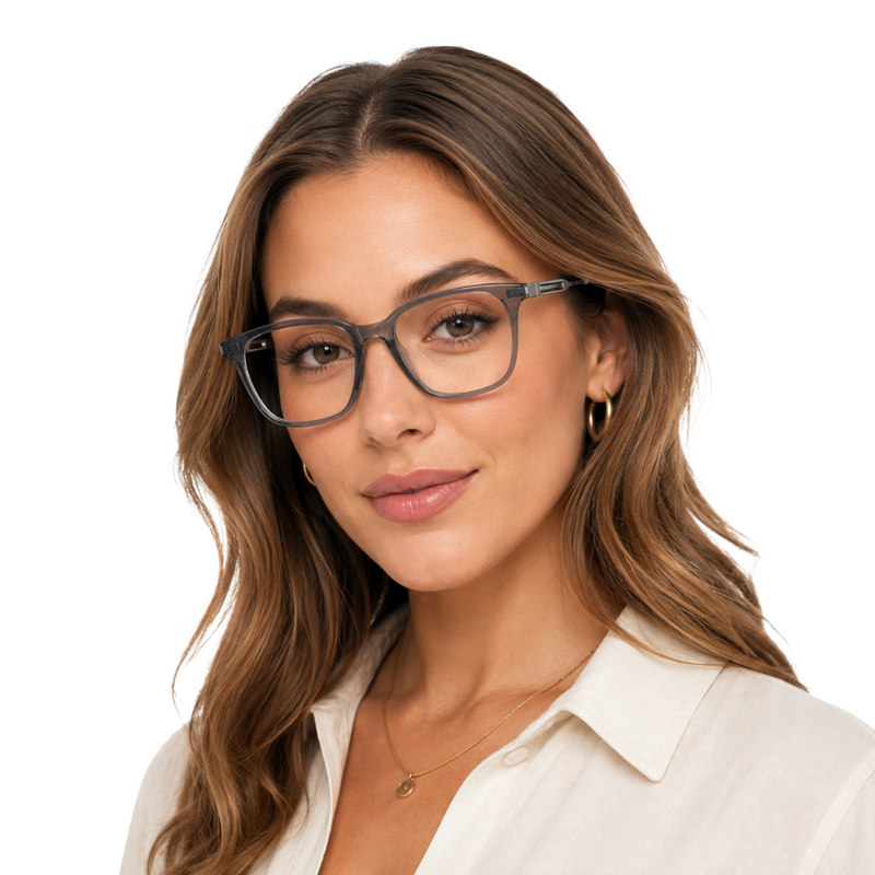 OS Hunter 66917 | Bold Square Acetate Eyeglasses with Metal Temples-zoom-