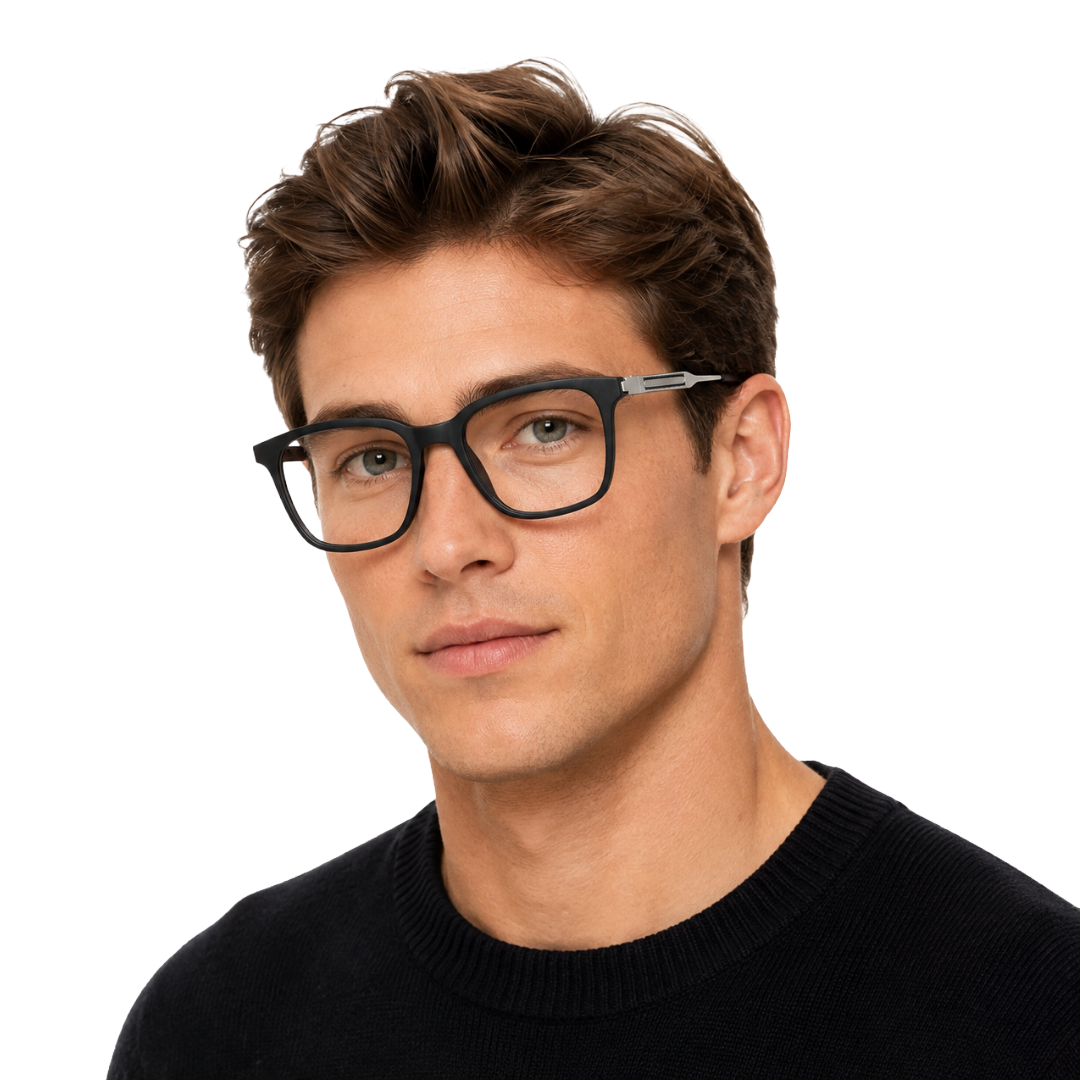 OS Hunter 66917 | Bold Square Acetate Eyeglasses with Metal Temples-zoom-70