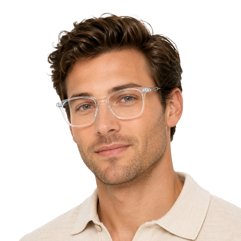 OS Hunter 66917 | Bold Square Acetate Eyeglasses with Metal Temples-zoom-