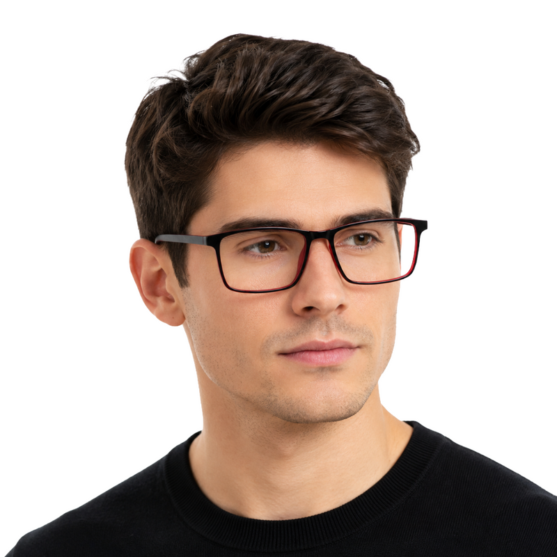 OS JJ Frame 2438 Lightweight Rectangular Eyeglass Frame – Full-Rim Acetate Prescription Glasses-zoom-