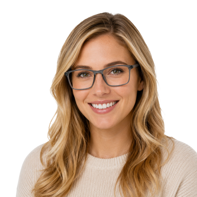 OS JJ Frame 2438 Lightweight Rectangular Eyeglass Frame – Full-Rim Acetate Prescription Glasses-zoom-