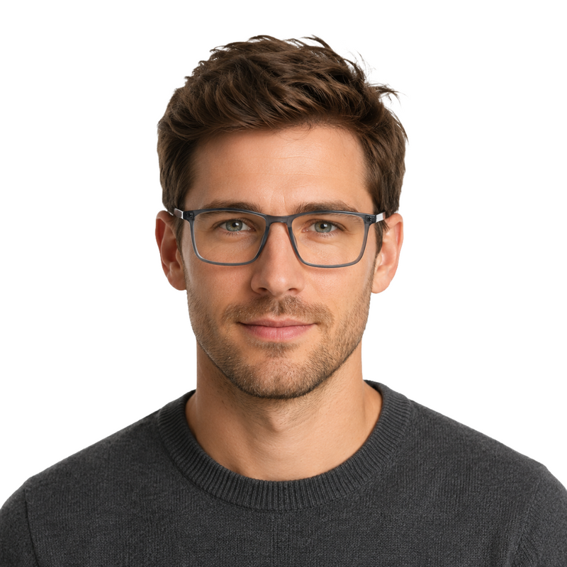 OS JJ Frame 2438 Lightweight Rectangular Eyeglass Frame – Full-Rim Acetate Prescription Glasses-zoom-