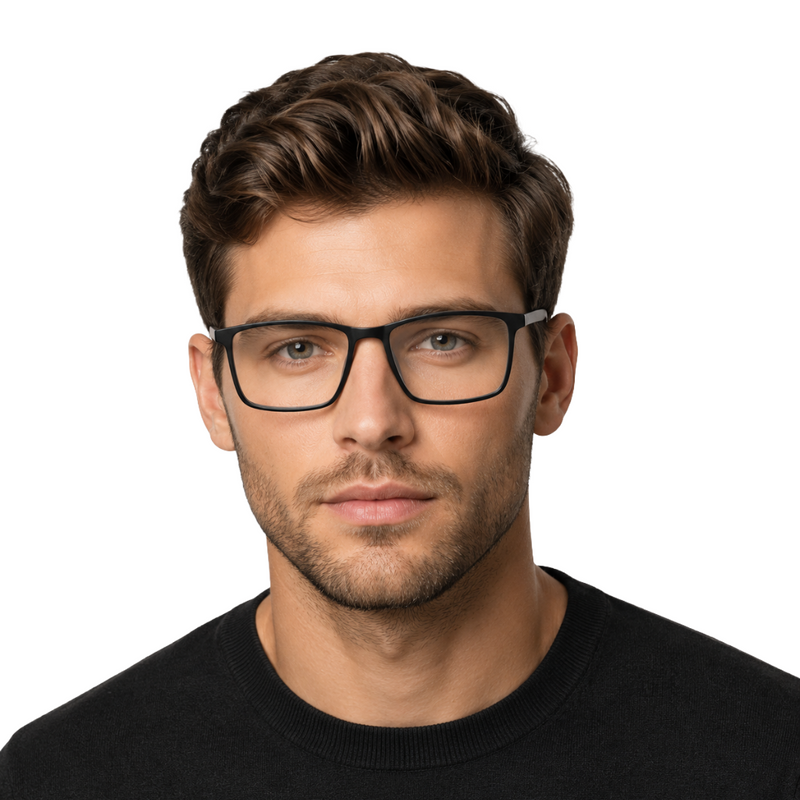 OS JJ Frame 2438 Lightweight Rectangular Eyeglass Frame – Full-Rim Acetate Prescription Glasses-zoom-
