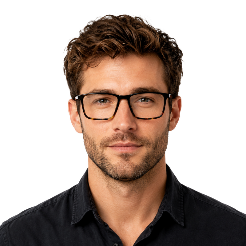 OS JJ Frame 2438 Lightweight Rectangular Eyeglass Frame – Full-Rim Acetate Prescription Glasses-zoom-