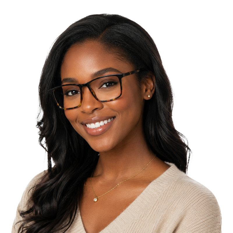 OS JJ Frame 2438 Lightweight Rectangular Eyeglass Frame – Full-Rim Acetate Prescription Glasses-zoom-