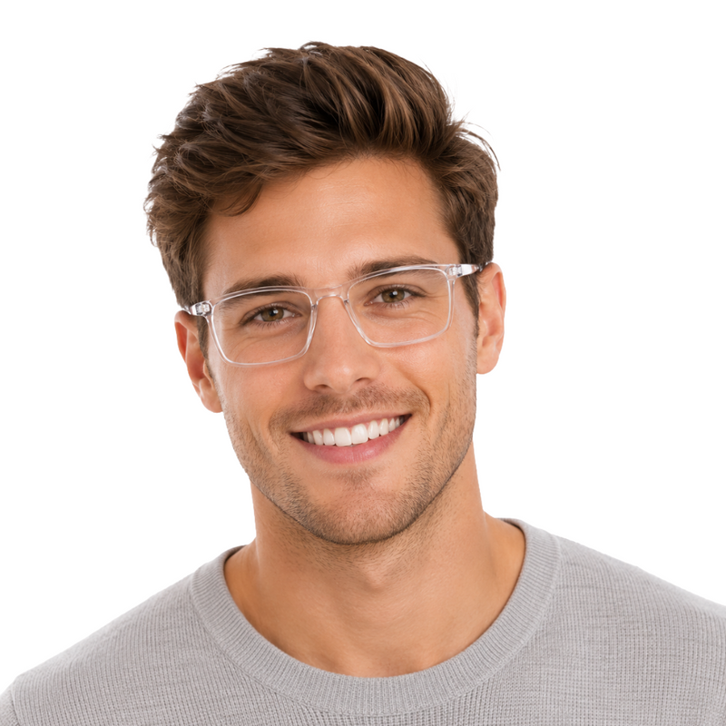 OS JJ Frame 2438 Lightweight Rectangular Eyeglass Frame – Full-Rim Acetate Prescription Glasses-zoom-