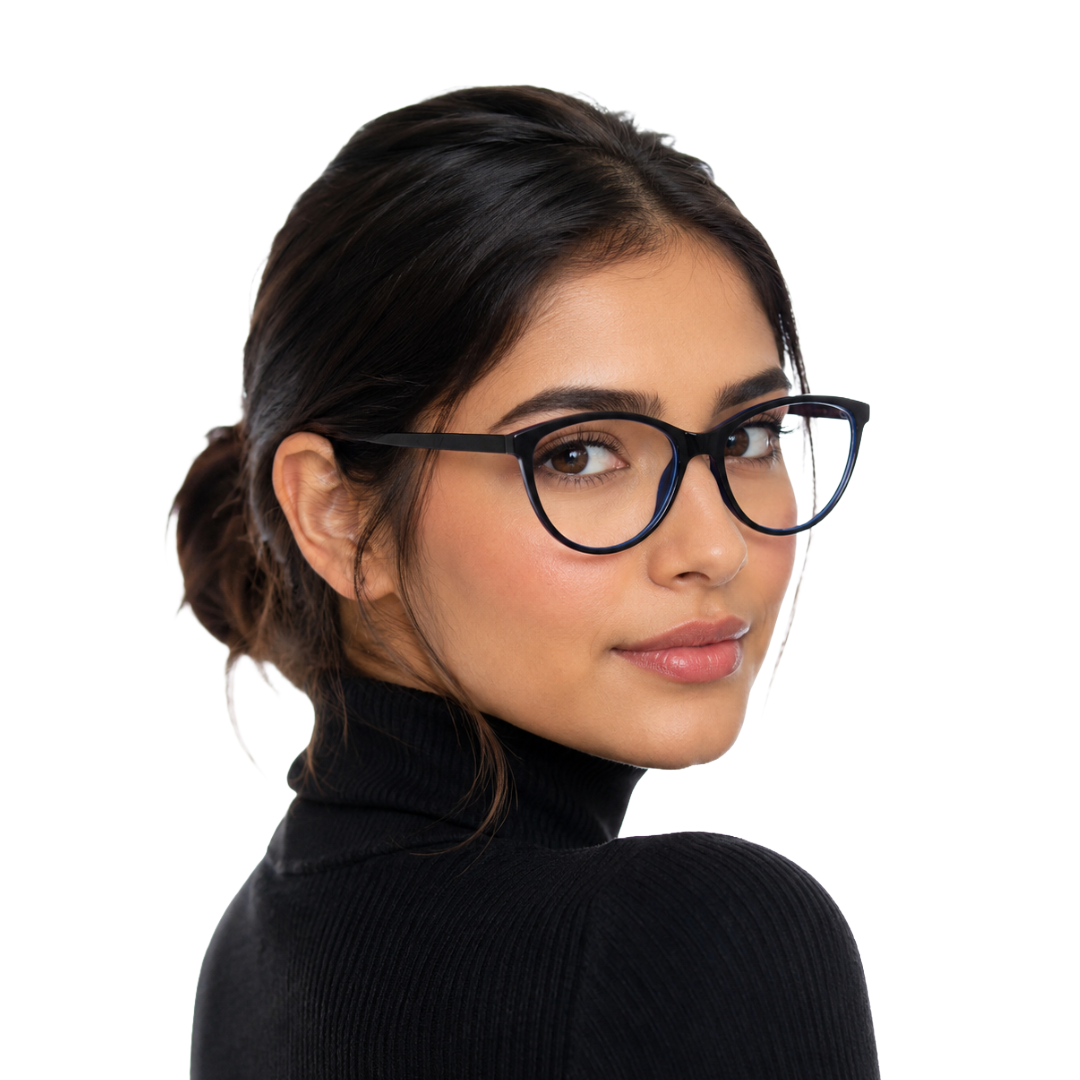 Designer Cat-Eye Eyeglass Frame – Lightweight Acetate Optical Glasses | OS JJ 3210-33