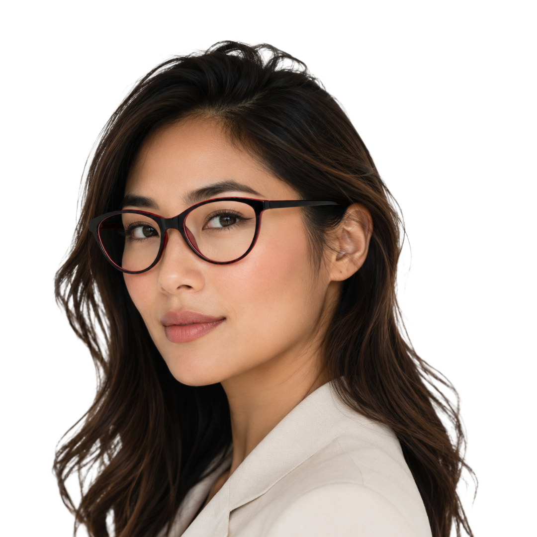Designer Cat-Eye Eyeglass Frame – Lightweight Acetate Optical Glasses | OS JJ 3210-6