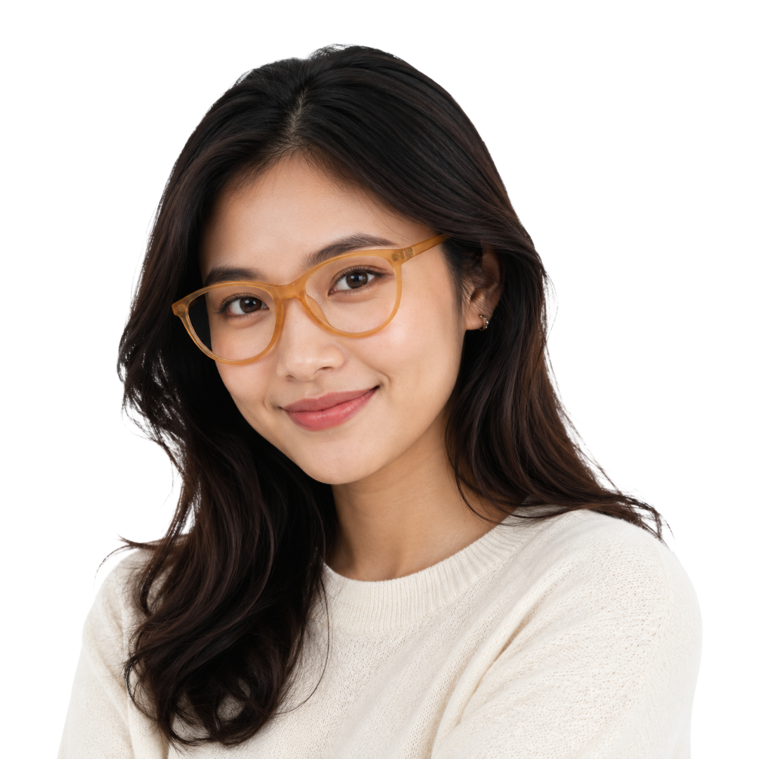 Designer Cat-Eye Eyeglass Frame – Lightweight Acetate Optical Glasses | OS JJ 3210-87
