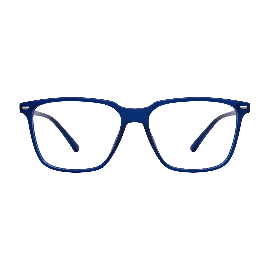 OS JJ FRAME 3238 lightweight square eyeglasses for men and women in blue, front view