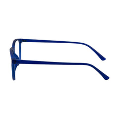 OS JJ FRAME 3238 lightweight square eyeglasses for men and women in blue, side profile view