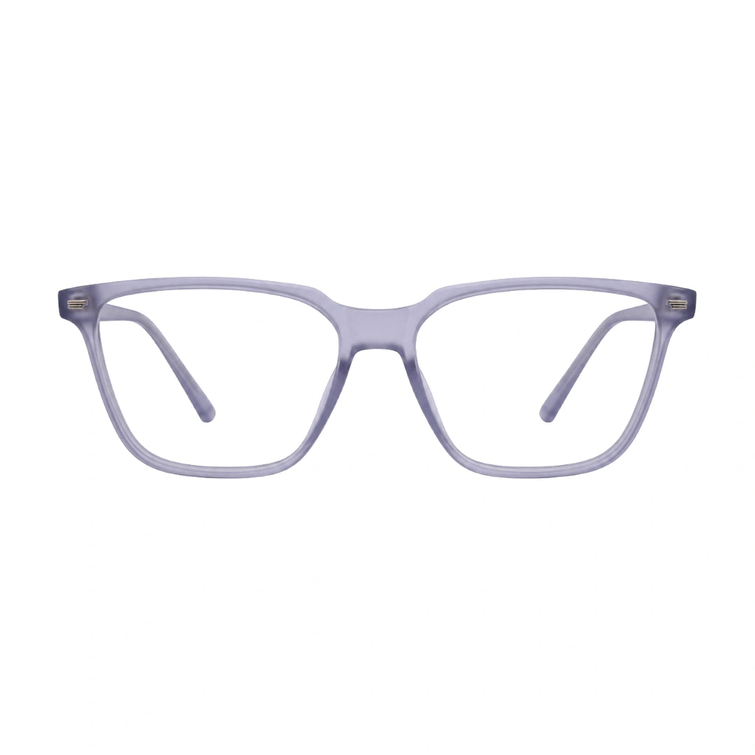 OS JJ FRAME 3238 lightweight square eyeglasses for men and women in transparent lavender, front view