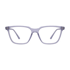OS JJ FRAME 3238 lightweight square eyeglasses for men and women in transparent lavender, front view