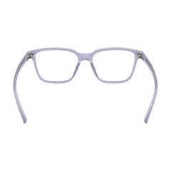 OS JJ FRAME 3238 lightweight square eyeglasses for men and women in transparent lavender, rear view