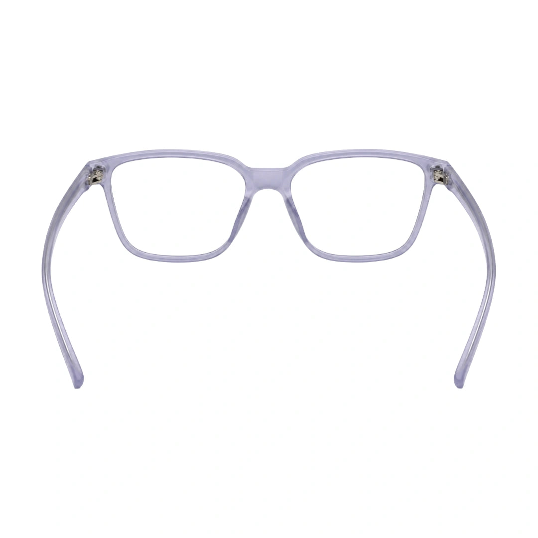 OS JJ FRAME 3238 lightweight square eyeglasses for men and women in transparent lavender, rear view