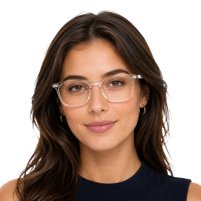 OS JJ Frame 3239 | Large Square Eyeglasses | Transparent Acetate Frames-zoom-