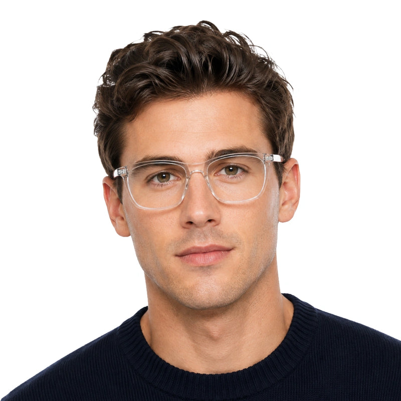 OS JJ Frame 3239 | Large Square Eyeglasses | Transparent Acetate Frames-zoom-