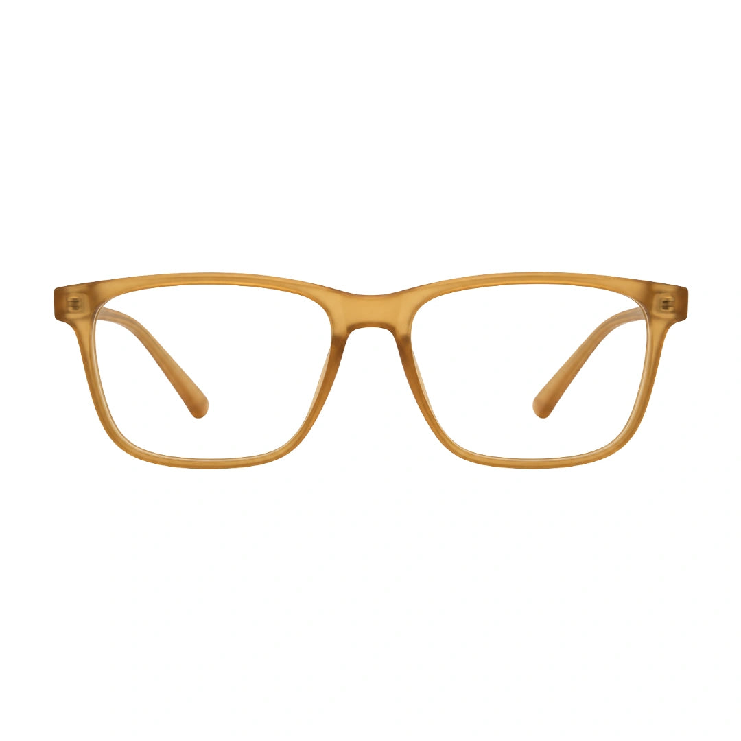 OS JJ Frame 3248 everyday rectangular optical eyeglasses in yellow, front view