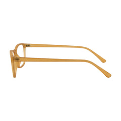 OS JJ Frame 3248 everyday rectangular optical eyeglasses in yellow, side profile view