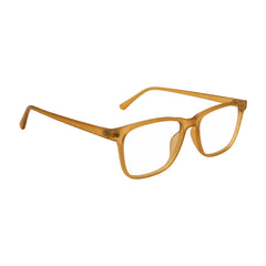 OS JJ Frame 3248 everyday rectangular optical eyeglasses in yellow, angled view