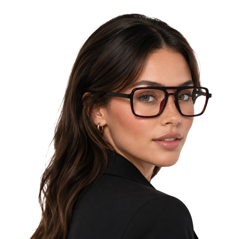 OS-JJ-3255 Square Aviator Optical Eyeglasses | Double Bridge Frame-zoom-