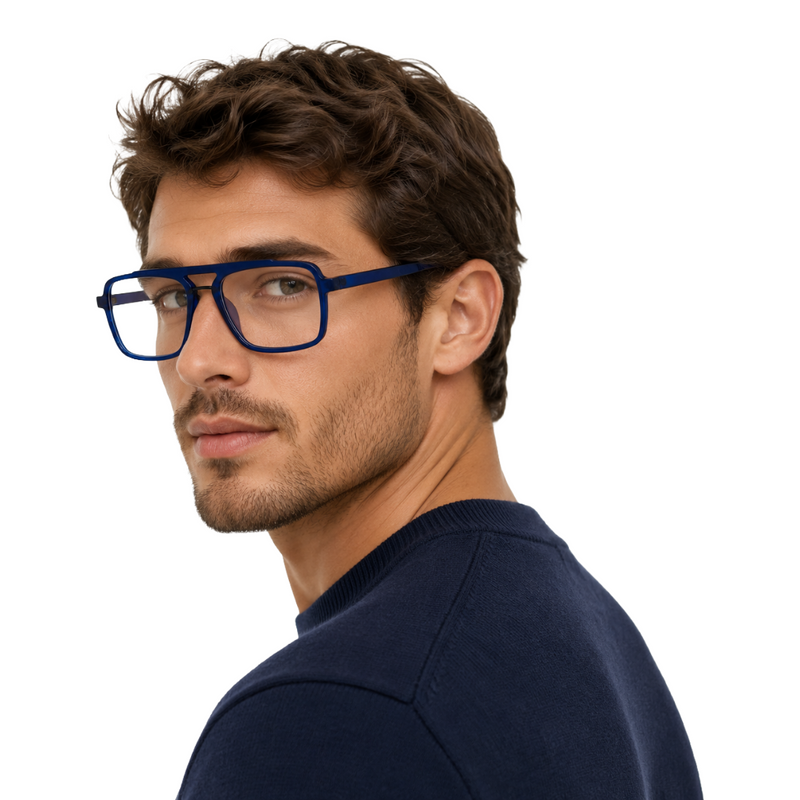 OS-JJ-3255 Square Aviator Optical Eyeglasses | Double Bridge Frame-zoom-