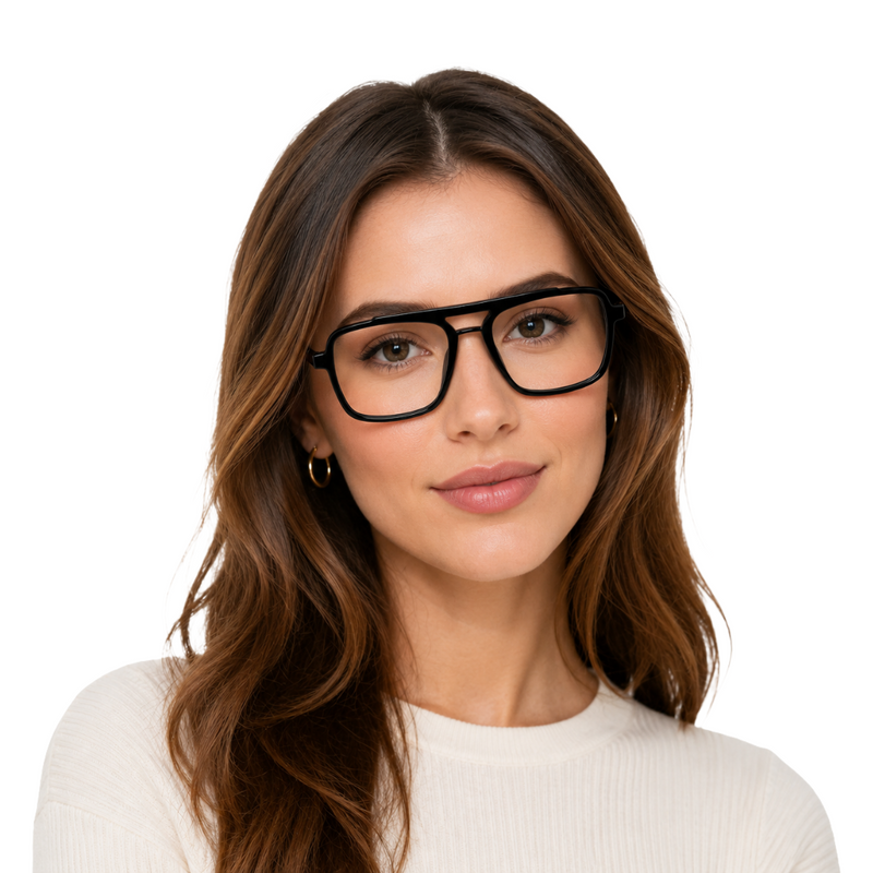 OS-JJ-3255 Square Aviator Optical Eyeglasses | Double Bridge Frame-zoom-