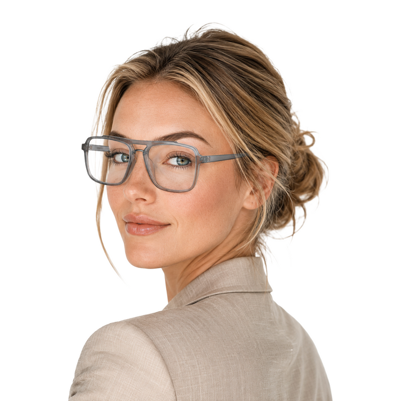 OS-JJ-3255 Square Aviator Optical Eyeglasses | Double Bridge Frame-zoom-