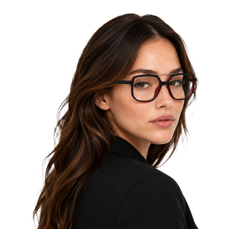 OS-JJ-3257 Square Aviator Optical Eyeglasses | Double Bridge Frame-zoom-