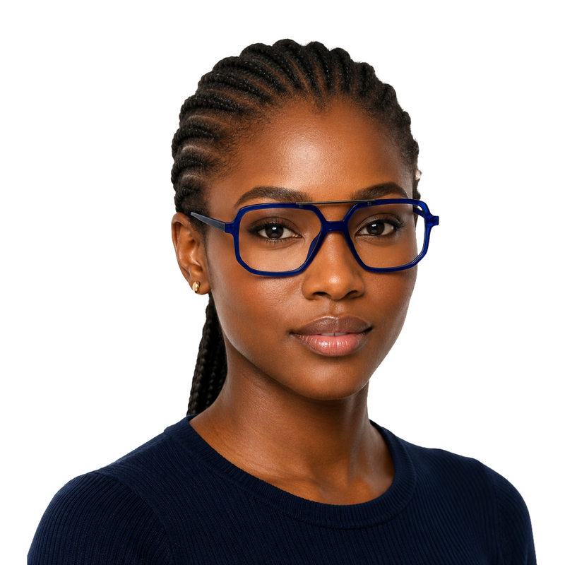 OS-JJ-3257 Square Aviator Optical Eyeglasses | Double Bridge Frame-zoom-