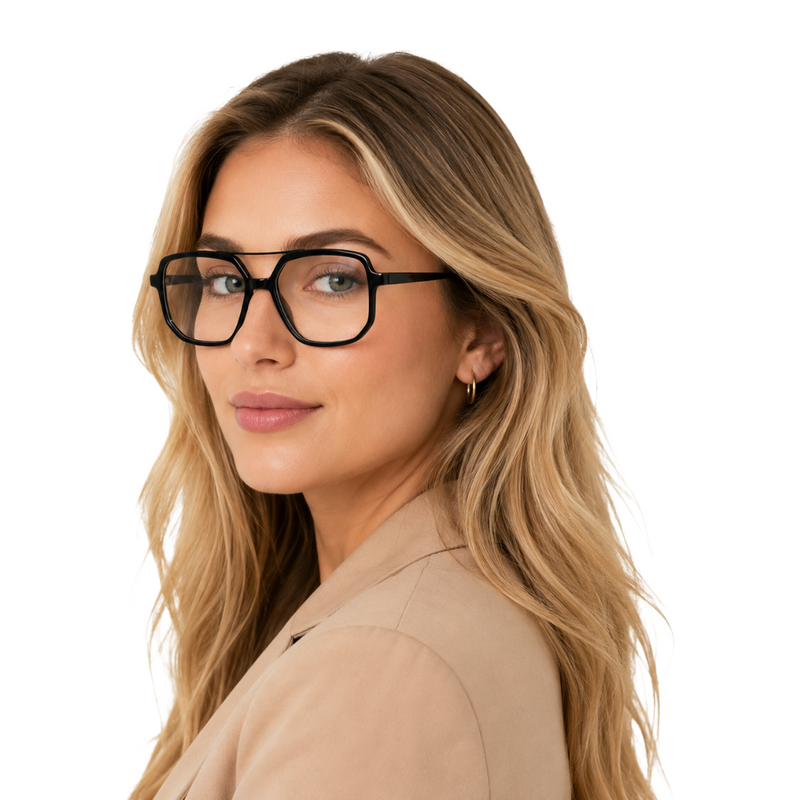 OS-JJ-3257 Square Aviator Optical Eyeglasses | Double Bridge Frame-zoom-