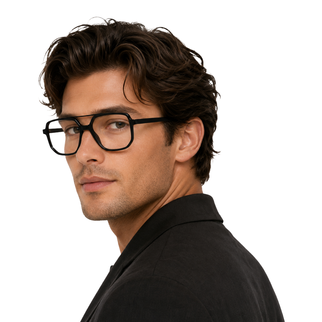 OS-JJ-3257 Square Aviator Optical Eyeglasses | Double Bridge Frame-zoom-34