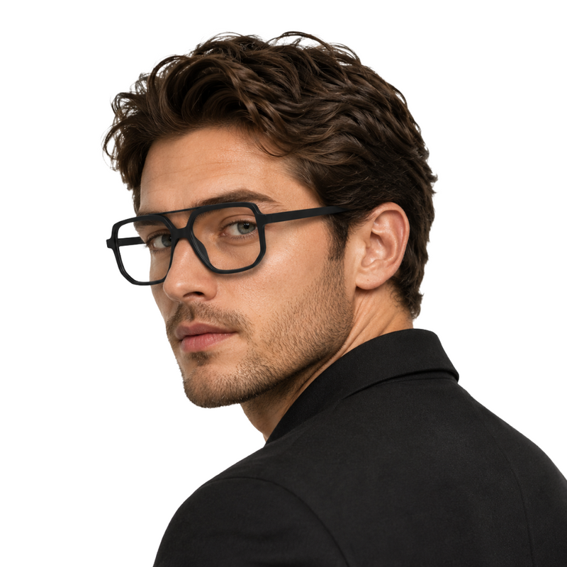 OS-JJ-3257 Square Aviator Optical Eyeglasses | Double Bridge Frame-zoom-