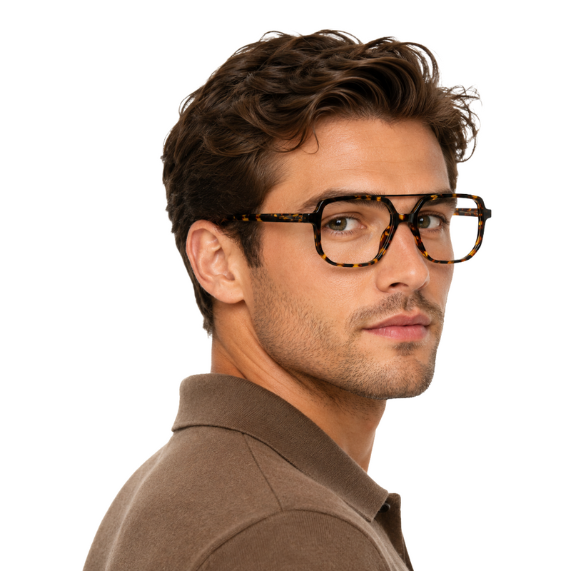 OS-JJ-3257 Square Aviator Optical Eyeglasses | Double Bridge Frame-zoom-