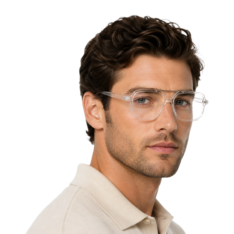 OS-JJ-3257 Square Aviator Optical Eyeglasses | Double Bridge Frame-zoom-