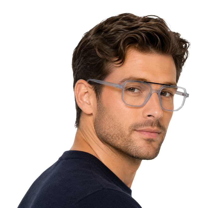 OS-JJ-3257 Square Aviator Optical Eyeglasses | Double Bridge Frame-zoom-