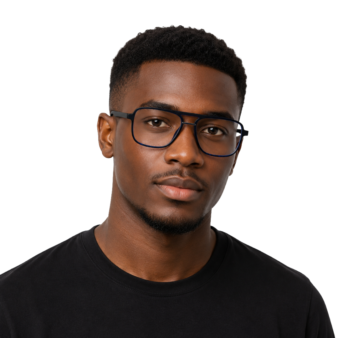 OS-JJ-3258 Large Square Aviator Optical Eyeglasses | Flat-Top Double Bridge Frame-54